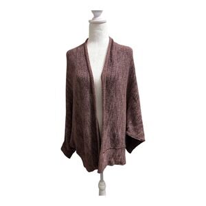 Free People Cardigan Womens Large Knit Open Front Mauve Motions Dolman Sleeve